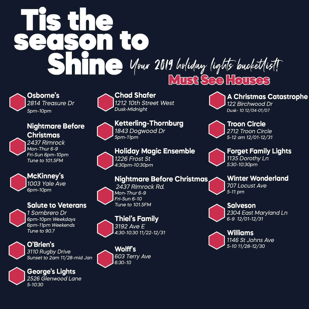 Your 2019 Billings Christmas Lights Bucket List